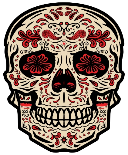 Dia de los Muertos 1 Dia de los Muertos Totenkopf, sogn. Sugar Skull, Zuckerschädel.
